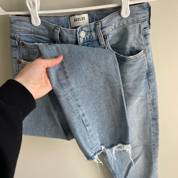 Agolde Merrel Mid-Rise Slim Straight Jeans - Light Wash Astray - Size 25 - Picture 15 of 15
